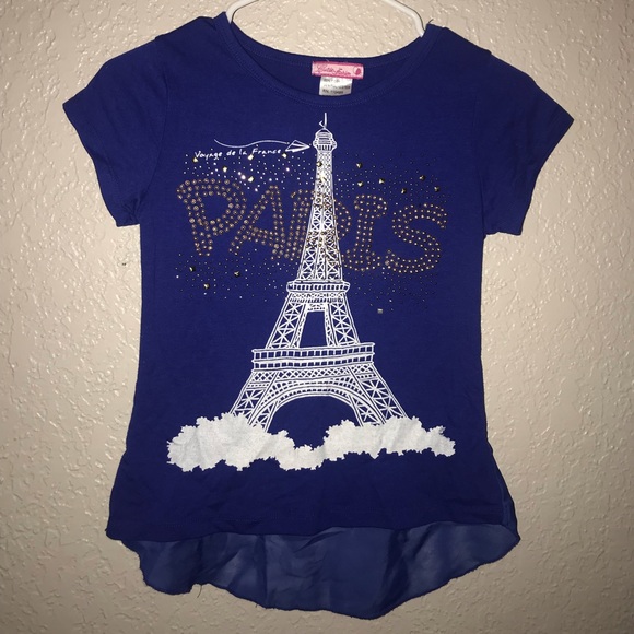 Girls PARIS glitzy shirt. - Picture 1 of 2